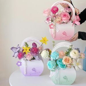 Opakowanie na prezent 1 pakiet Łatwy do noszenia wykroczenie Dekoracyjne opakowanie Fase Floral Box Flower House Supplies
