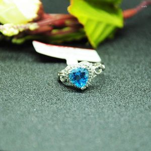 Cluster Rings 925 Sterling Silver Blue Topaz Fashion Gift for Women Jewelry Fine