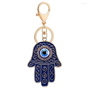 Keychains Evil Blue Eye Palms Shape Charm Hand Bag Pendant Key Chain Car Holder For Women Men Jewelry Keyring Classical Gift