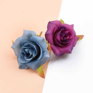 Flores secas artificiais baratas para casa, acessórios de decoração de casamento, plantas falsas, parede, faça você mesmo, um boné, cabeças de rosas de seda