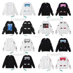 OFFes Men's Hoodies Sweatshirts Style Trendy Fashion Sweater Painted Arrow Crow Stripe Loose Hoodie and Casual Harajuku Pullovers Streetwear White 2R6C