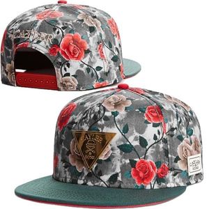 Fabrika tüm rahat hip hop snapbacks şapka çiçek baskı gül çiçek beyzbol kapakları kadınlar için erkekler sokak dansı hip-hop şapkalar198r