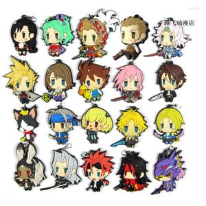 Keychains 2023 Arrival Final Fantasy Original Japanese Anime Figure Rubber Mobile Phone Charms Keychain Strap