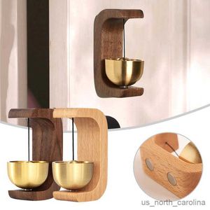 Decorazioni da giardino Stile Negozianti Campana Campanello senza fili Campanelli eolici delicati Campanello in legno Avviso Home Piccola campana Decorazione porta R230613