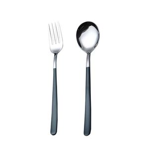 Rust steel thick and thin Korean style spoon fork spray paint handle dessert spoon dining spoon restaurant household spoon fork