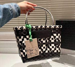 moda tasarımcı çantası dokuma alışveriş çantaları sepet plaj tote lüks yaz seyahat çantası çanta opte üst sap kova debriyaj çantaları para çanta