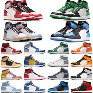 Jumpman 1 basketskor 1s Royal Reimagined Spider-Verse Unc Toe Lucky Green Lost Found Skyline True Blue White Cement Taxi Mens Trainers Sport Sneakers