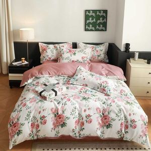 Yatak takımları ev tekstil yay baskısı yatak seti moda tek çift kraliçe düz tabak