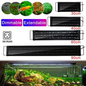 Belysning Bästa 3090 cm planterad akvarium LED -belysningslampa 110V240V Automatiserad timer Dimmer Fish Tank Light for Aquarium