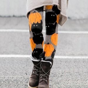 Kvinnors leggings atletiska kjol med flickor kvinnor halloween tryck elastiska casual byxor stövlar storlek 16 arbete