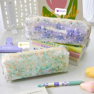 Blyertsfodral blommig liten penna kawaii broderi lapicera estuche escolar kalemlik estojos pennor lådavtal papperstång