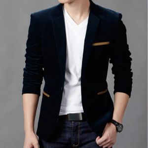 QNPQYX New Mens Fashion Blazer British's Style Casual Slim Fit Suit Jacket Male Blazers Men Coat Terno Masculino Plus Size