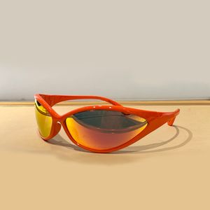 Orange Mirror Shield Wrap Sunglasses Women Men Sunnies gafas de sol Sonnenbrille Shades UV400 Eyewear with Box