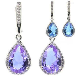 Kolczyki Dangle 925 Solid Sterling Silver 5.5g Aleksandryt Topaz Tanzanite Zmiana Zultanitel Niesamowite rodolit Garnet CZ Codzienne zużycie