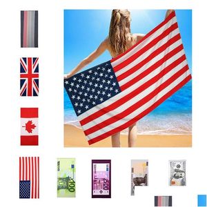 タオル150x70cm夏のマイクロファイバーバスUS Flag UK USA DOLLAR PRINTED BEACH BEATER TRAVEL QUICDRY SPORTS TOWELS BH1886 TQQ DROI DELI DHSAI