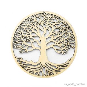 Garden Decorations Wooden Wall Hanging Decor Tree of Life Amulet Sacred Yoga Meditation Healing Artwork Party Home Decor R230613