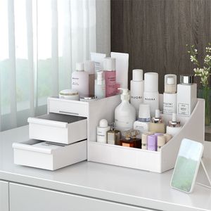 Ящики для хранения бункеров на столовой макияж организатор для косметической коробки с большой емкостью.