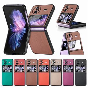 Skórzana obudowa z nadrukiem przeciwdecingowym do Vivo x Flip Touch Slim i Fit Shell Cover ze stalową film