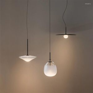 Lampadari Moderni in vetro a forma di disco volante Piccolo lampadario a led Sala da pranzo Camera da letto Hall Ingresso Hardware Illuminazione a sospensione