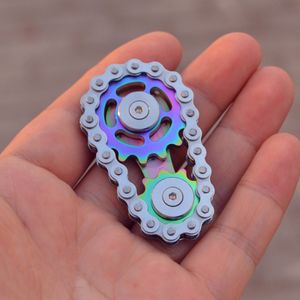 Dekompressionsleksakar Svänghjul fingertopp Gyro kedjor Metallleksaker Anti -stressfigurer Spinner Popite Antistress Spiner Simple Dimmer Cykel DIY 230612