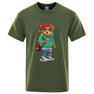 Ralph Polo Camisa Cavalheiro Teddy Bear Cantor Homens Camisetas Imprimir Verão Algodão Ralphs Laurence Homem Roupas Hip Hop Street Manga Curta Ra 9332