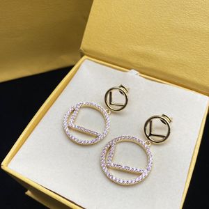 Kolczyki projektanta damskiego Złote Diamentowe Kolki Luksusowe forki diamentowe dla kobiet proste imprezowe kolce