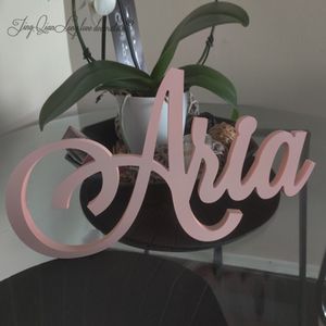 Decorative Objects Figurines Customized Name Sign Custom wooden Birthday name Nursery Wood over crib BABY sign wedding 230613