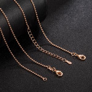 Äkta 925 Sterling Silver Jewelry Chains Halsband Rose Gold Link Chain Halsband Clasps Tag Snake Cross Box Beads Choker Chain 45cm Partiage