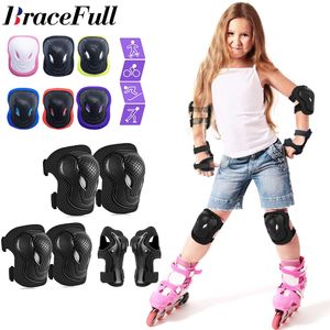 Skate Protective Gear 6PCSSet Kids Youth Protect Gear Set Kne Pad Elbow Pad Wrist Guard Protective Gear Scooter Skateboard Bicycle Inline Skating 230612