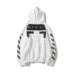 OFFes 2023 new mens black T-shirts White p Style Trendy Fashion Sweater Painted Arrow Crow Stripe Loose Hoodie Men's and Women's Coatjqm5 s-2xl