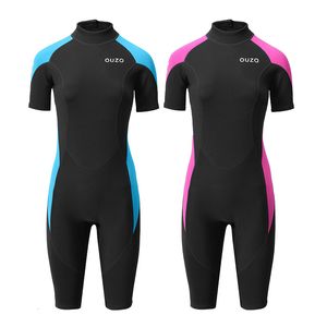 Wetsuits Drysuits 1,5 mm Neoprene Wetsuit Kvinnor Kortärmad dykdräkt Set Surfing Snorkling Spearfishing Baddräkt 230612