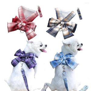Dog Collars Small Dress Harness Vest With Leash Cute Puppy Pet Outfit Spring Summer Lace Princess Costume For Cats