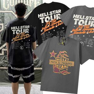 Hellstar Studios Trendy Hip-Hop Short Sleeves Man Women T Shirts Unisex Cotton Tops Men Vintage T-shirts Summer Loose Tee Rock P4BL