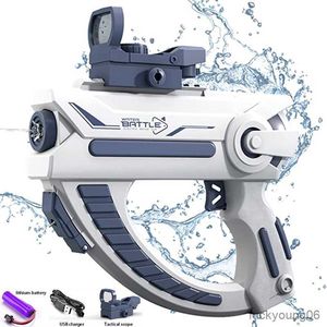 Sand Play Water Fun Space Electric Gun Toy Full Automatic Large-Capacity Portable Kids Outdoor Swimming Pool Fight Toys Beach Summer R230613