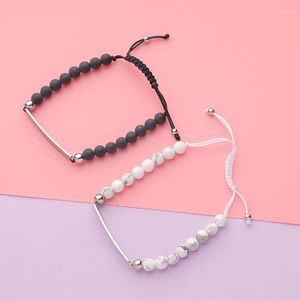 Charm Bilezikler% 29 Off5pcs/Lot Paslanmaz Çelik Çubuk Özelleştir Boncuklu ayarlanabilir özel bilezik mücevher çift hediyeler