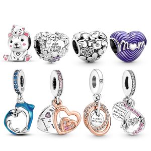 925 Sterling Silver Charm Mother 's Day Pearl Primitive Pendant DIY Fashion Pandora Jewelry Making Bracelets 여성 무료 배달에 적합합니다.