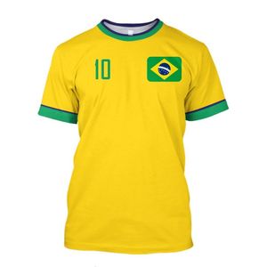 Men's T-Shirts Brazil Jersey T-shirt Fine Design Brazilian Select Shirt O Neck Oversized Football Team Casual Streetwear Mens Clothing 230613