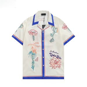 メンズファッションフラワータイガープリントシャツカジュアルボタンダウン半袖ハワイアンシャツスーツサマービーチデザイナードレスシャツM-3XL QQW2