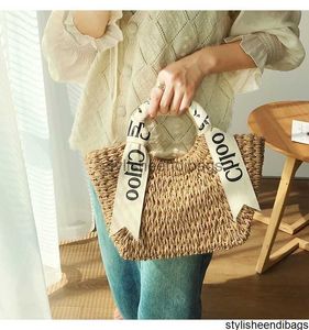 Designer Bags Clutch bag Straw Bag Seaside Holiday Bag Women 2023 New Large Capacity French Basket Wood Hand Woven Beach Bag Stylisheendibags