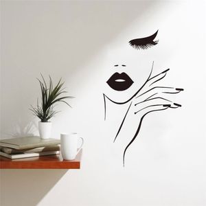 Spa Nail Manicure Hair Salon Wall Sticker Moda Donna Ciglia Studio Adesivo Vinile Home Window Decor Rimovibile