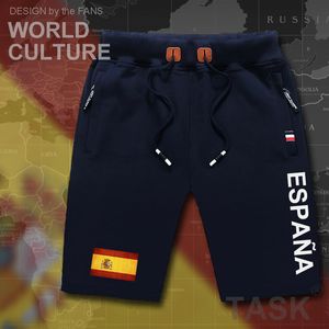 Shorts masculinos Reino da Espanha Espana shorts masculinos de praia bermudas masculinas bandeira treino zíper bolso suor ESP espanhol espanhol 230613