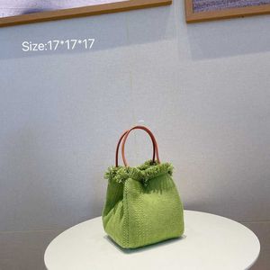 Bag Woman 2023 Yeni Ürün Güney Kore Net Kırmızı Kontrast Macaron Tuval Sebze Sepet Çanta Bir Omuz Crossbody Bag Tidy 230613