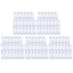 Jewelry Pouches White Portable Plastic Key Fob Tag ID Labels 100 Pieces