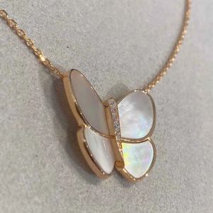 Collane con ciondolo a forma di farfalla di grandi dimensioni di qualità Luxruy con diamante e conchiglia per regalo di gioielli per collane nuziali da donna