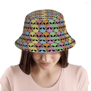 Berets Cooler Alien-Muster-Design-Eimerhut, Outdoor-Sonnenschutz, bedruckt, Sport, Freizeit, Fischermütze