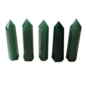 Natural crystal point green jade energy tower Arts Ornament Mineral healing wands reiki raw ability quartz pillar Vbmxh