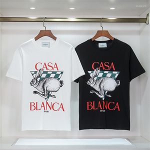 Camisetas masculinas verão de alta qualidade mesa tennin coelho orang aeronaves algodão impressão carta gola redonda homens e mulheres t-shirt