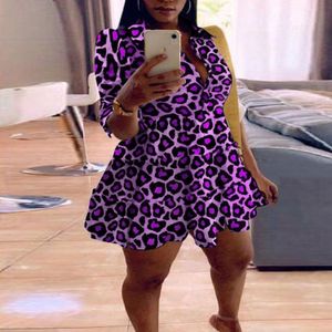 Vestidos tamanho grande tamanho feminino 5xl estampa de leopardo botão saias de festa outono moda clube senhora noite roupas por atacado 230613
