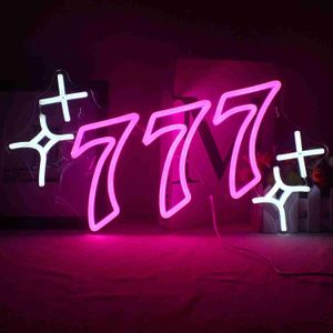 Светодиодный неоновый знак Lucky Number Neon Light Casino Custom Led Bar Room Decer Sacred Luminous Jackpot Знаки R230613