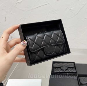 luxury Designer card holder purses channel wallets caviar lambskin Leather Womens coin purse wallet pouch Ring cardholder Security code 104065